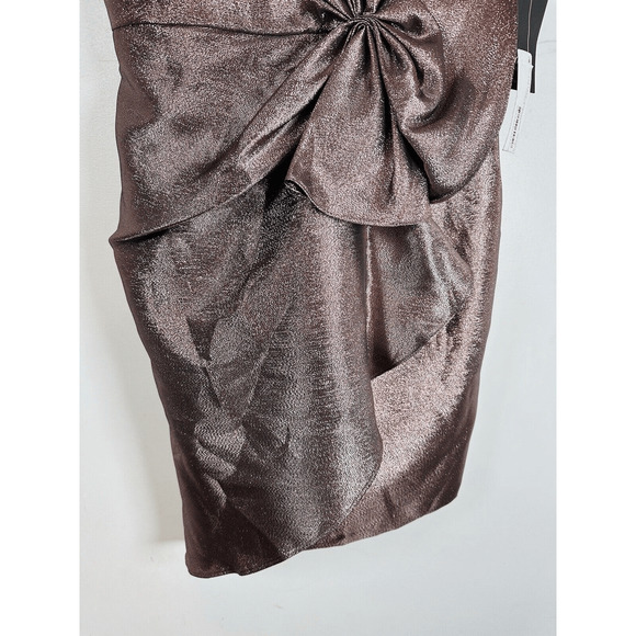 Aidan Mattox Women's Pink Strapless Bow Jacquard‎ Metallic Mini Dress Size 6 NWT - Picture 10 of 16